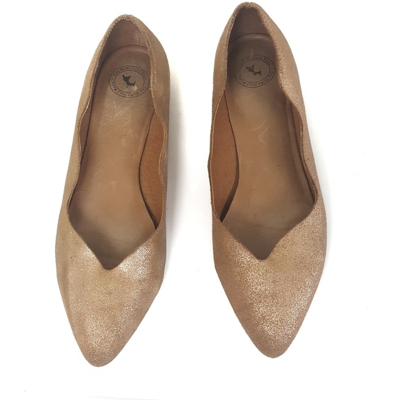 Anthropologie Shoes - Anthro Gee WaWa Bronze Shimmer Scalloped Flats